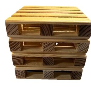 4 Hand Made Cedar Wood Pallet Coasters for Hot and Cold Drinks, Beverages